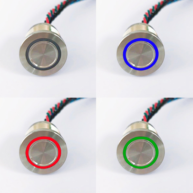China 22MM RGB three color piezo switch, high waterproof